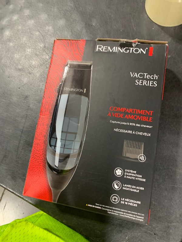 Photo 1 of Remington Vacuum Haircut Kit, Vacuum Beard Trimmer, Hair Clippers for Men with Removable Hair Chamber and Dual Motor Power (18 pieces)