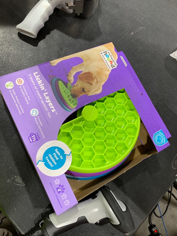 Photo 1 of Outward Hound by Nina Ottosson Lickin’ Layers 3-in-1 Interactive Dog Feeder Puzzle, Lick Mat & Slow Feeder Bowl – Mental Stimulation Toy for Medium & Large Dogs