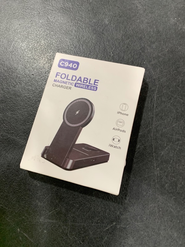 Photo 1 of 3 in 1 Magnetic Wireless for iPhone Charging Station: Foldable Portable Charger for iPhone 16-12 Pro Max & Apple Watch & AirPods, for Apple Multiple Devices Charger for Home,Office&Travel