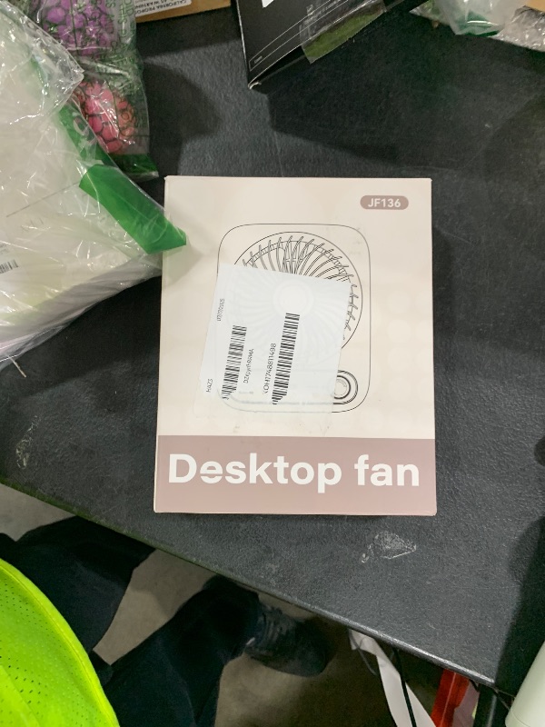 Photo 1 of Portable Desk Fan - USB Rechargeable Small Personal Fan, Battery Operated with Variable Speeds, Ultra Quiet 180° Tilt Foldable for Home Office Beach Outdoor Cruise Travel Essentials, White