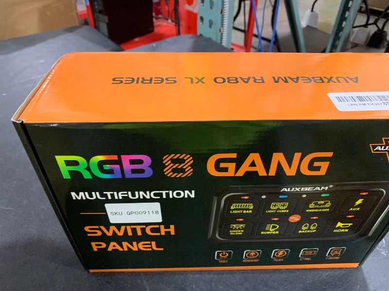 Photo 1 of Auxbeam 8 Gang Switch Panel RA80 XL RGB 5 Inch Panel, 1" Larger Button Momentary Pulsed Toggle Switch Panel for Offroad SUV ATV UTV Truck Car Marine Boat, 2-Year Warranty
