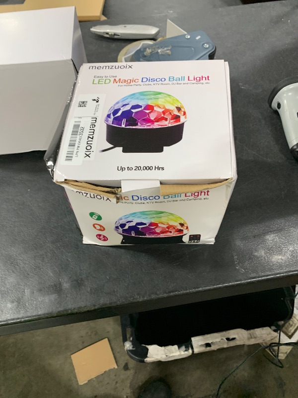 Photo 1 of memzuoix Disco Ball Dj Strobe Light with 6 Colors, Sound Activated Big-Size Magic Stage Party Light with Remote Control, Halloween Decorations Bar Wedding Home Club (7'' Big Size)