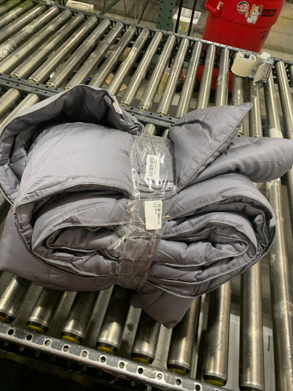 Photo 1 of 100% Viscose Made from Bamboo Comforter for Hot Sleepers- Breathable Cooling Silky Soft Duvet Insert Cal King Size-with 8 Corner Tabs- All Season Comforter (104x96 Inches, Grey)