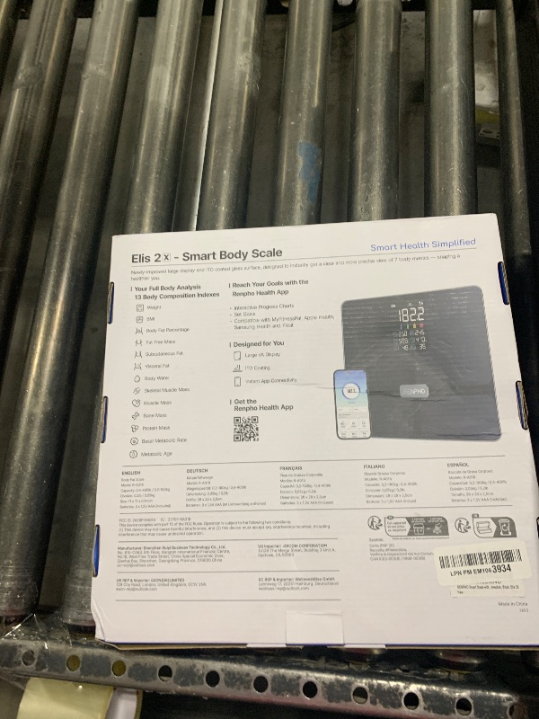 Photo 1 of RENPHO Scale for Body Weight, Smart Scale with BMI, Body Fat, Muscle Mass, Bluetooth, FSA HSA Store Eligible, 13 Metrics with Large VA Display, Support App Connection, Black, Elis 2X