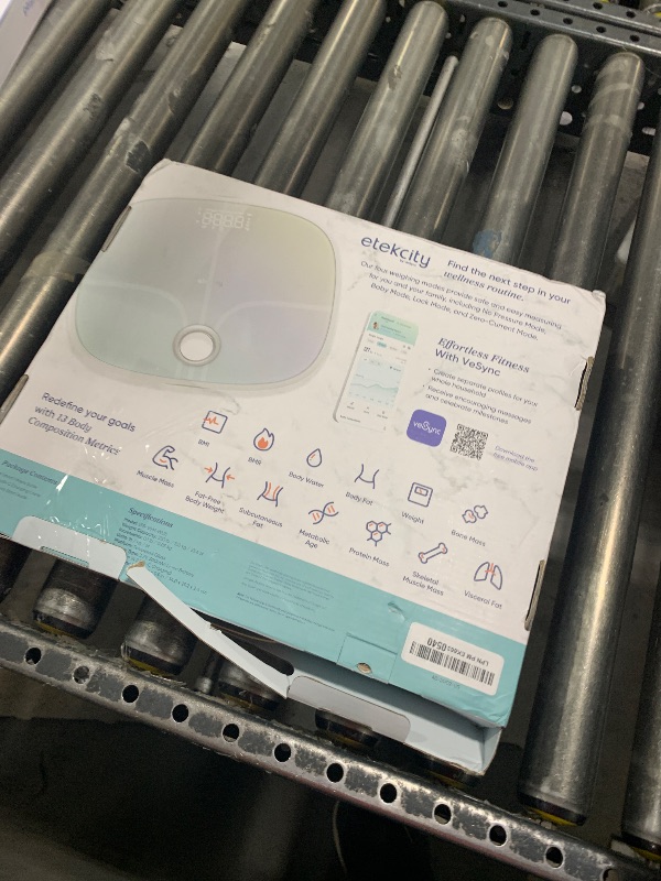 Photo 1 of Etekcity Smart Rechargeable Scale for Body Weight, BMI, Fat, Muscle Mass, FSA HSA Eligible, Digital Bathroom Scale with 13 Metrics, Secret Mode, Bluetooth Connect to Free Apps, Rainbow White