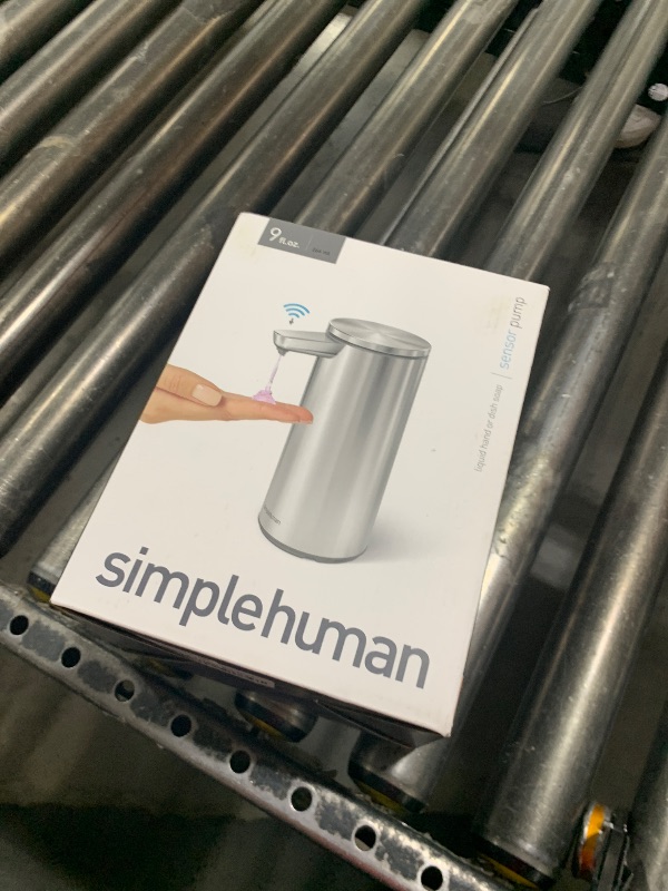 Photo 1 of simplehuman 9 oz. Touch-Free Automatic Rechargeable Sensor Pump, Brushed Stainless Steel, New
