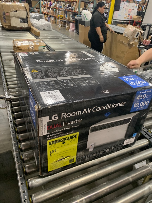 Photo 1 of LG 10,000 BTU Smart Window Air Conditioner, 115V, Cools 450 Sq. Ft. for Bedroom, Living Room, Apartment, Dual Inverter, Quiet Operation, Energy Star, works with LG ThinQ, Amazon Alexa and Hey Google