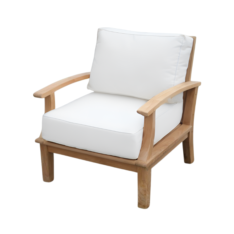 Photo 1 of Pavilion Teak Lounge Chair, White
