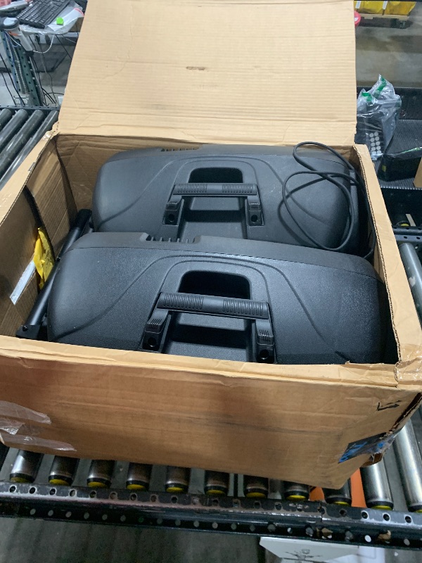 Photo 1 of Pyle Wireless Portable PA System Kit - 1800W Peak, Bluetooth Compatible, Active + Passive Pair For Indoor / Outdoor Sound, Multiple Inputs-USB SD AUX XLR RCA, Comes With 2 Stands, Wired Mic, Remote