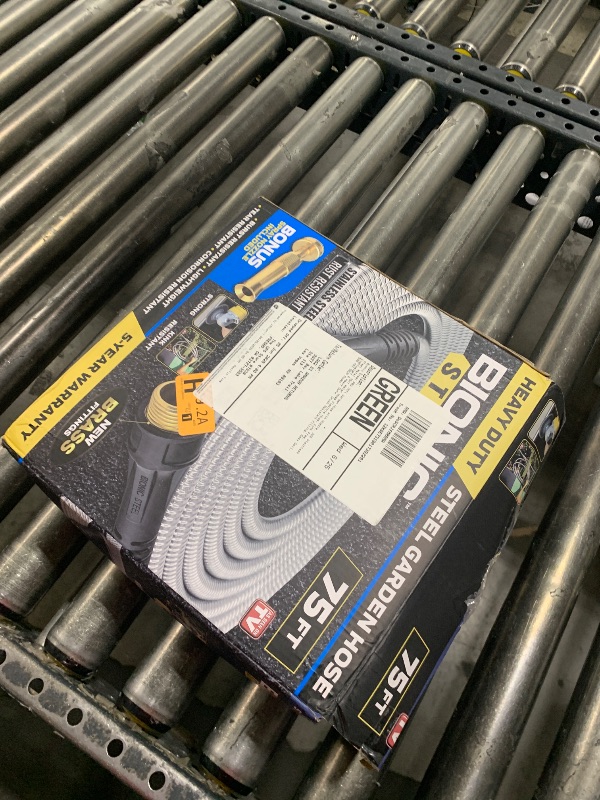 Photo 1 of Bionic Steel PRO 75ft Garden Hose with Nozzle, 304 Stainless Steel Metal 75ft Water Hose Flexible Hose, Kink Free, Lightweight & Heavy Duty, Crush Resistant Fitting, Easy Coil, 500 PSI 2025 Model