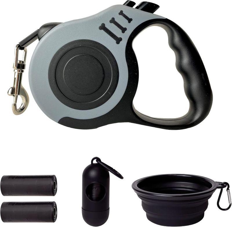 Photo 1 of Retractable Dog Leash Automatic Telescopic Tractor Dog Tape, Pet Tape 10/16 FT Durable and Convenient, with Folding Bowl, Dispenser, Rubbish Bags, Suitable for Small and Medium Dogs
