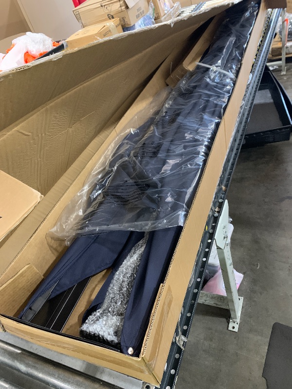 Photo 1 of wikiwiki 10x13 FT Cantilever Patio Umbrella Outdoor Rectangle Offset Umbrella w/ 36 Month Fade Resistance Recycled Fabric, Navy Blue