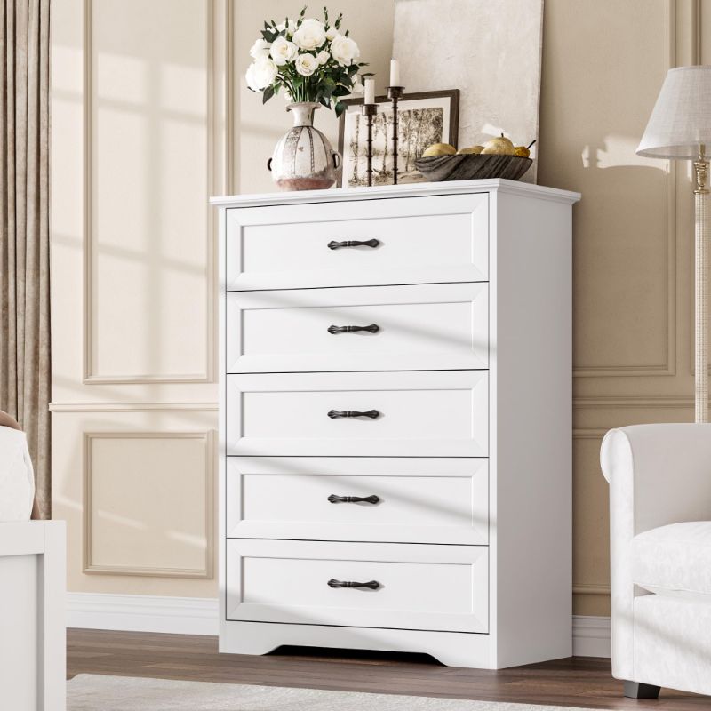 Photo 1 of GarveeHome 5 Drawers Dresser for Bedroom,Chest of Drawers with Wide Metal Handle