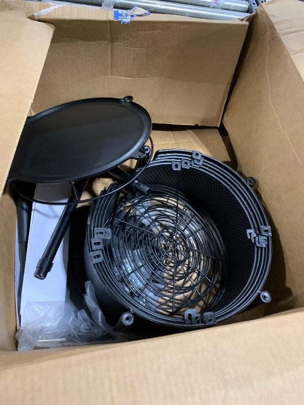 Photo 1 of SAYZH Fruit Vegetable Basket for Kitchen, Rotating Storage Rack, 5 Tier Rolling Cart with top lid, Large Metal Wire Wheels, Black