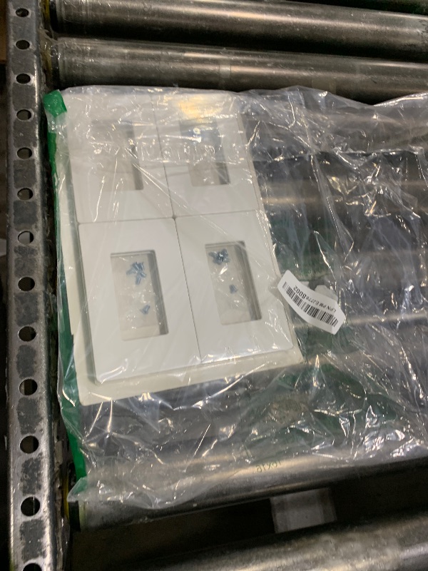 Photo 1 of CML Matte White Decorator Screwless Wall Plate, 8 Pack 1-Gang Outlet Covers and Switch Plates, Standard Size 2.91” X 4.68”