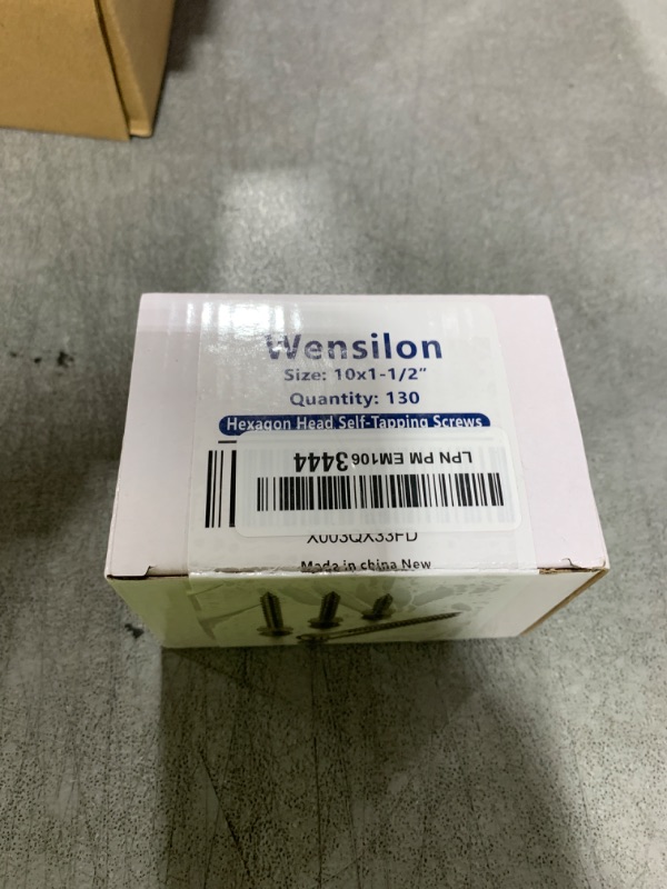 Photo 1 of WenSilon (130Pcs)#10x1-1/2 Self-Tapping Screws for Wood 410 Stainless Steel Hexagon Head Quick Tapping
