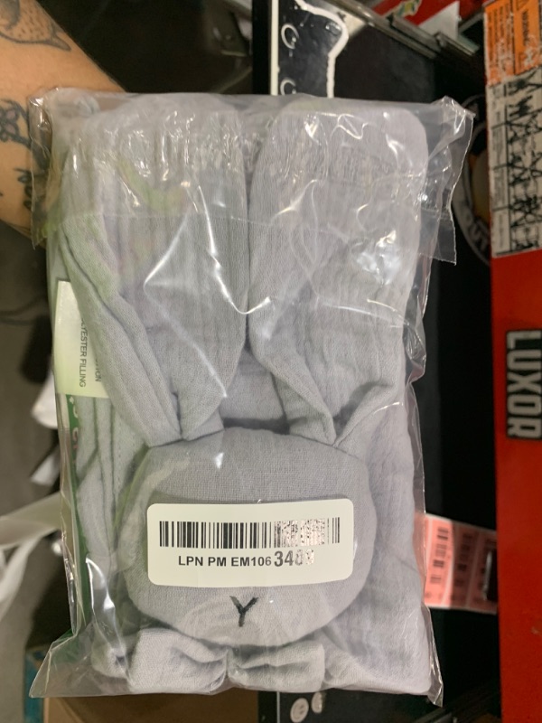 Photo 1 of LAWKUL Baby Security Blankets Organic Cotton Muslin Soft Lovey Cuddly Lovie for Newborn Infants Boy Girls Unisex Bunny Grey
