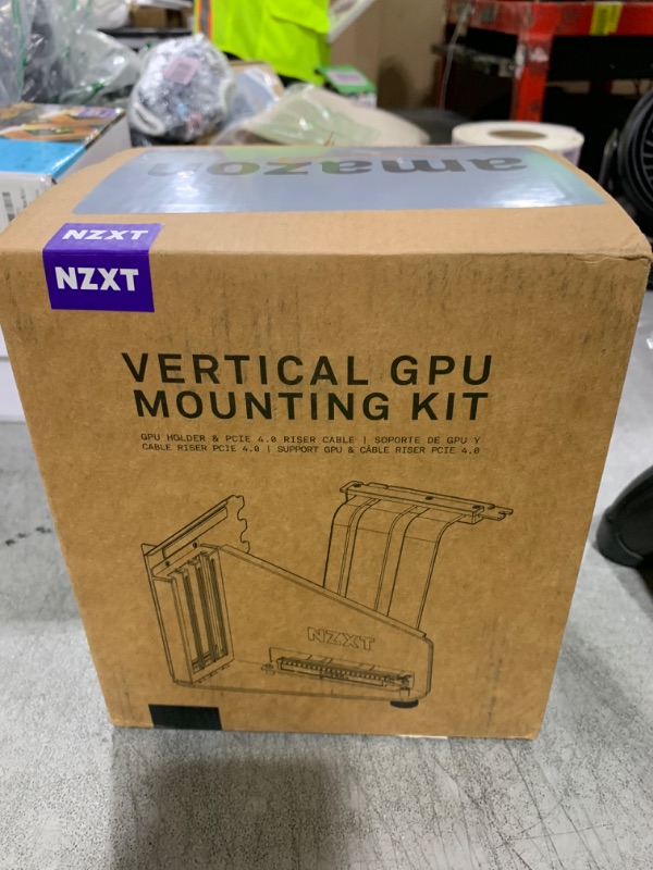 Photo 1 of NZXT Vertical GPU Mounting Kit - AB-RH175-B1-175 mm PCIe 4.0x16 Riser Cable - GPU Holder - Sturdy Steel Bracket - Black