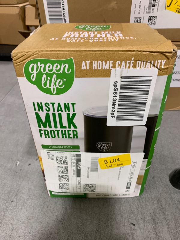Photo 1 of GreenLife Ceramic Electric Milk Frother, 10oz, 4-in-1, Auto Hot and Cold Foam, Dense and Light Foam, PFOA and PFAS Free, Cordless Milk Warmer and Steamer for Latte, Coffee, Black