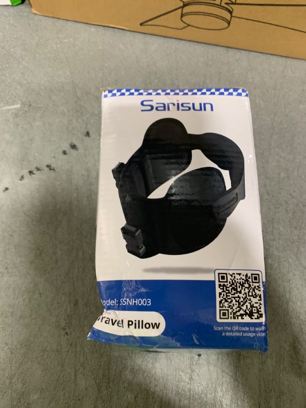 Photo 1 of SARISUN Upgraded Travel Pillow, U-Shaped Airplane Head Strap for All Heights, 360° Support, 3D Sleep Mask, 100% Light Blocking, Long Flights Essentials Headrest, Stop Bobblehead, Black