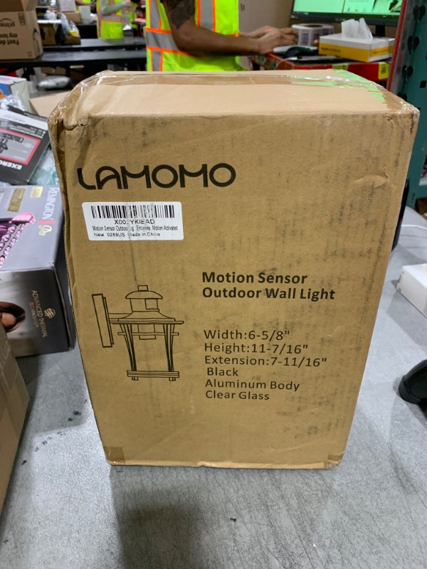 Photo 1 of Motion Sensor Outdoor Lights, 3 Lighting Modes Porch Light Fixture for House, Dusk to Dawn Exterior Wall Light, Waterproof Aluminum Anti-Rust Lantern for Garage Entryway, Motion Activated