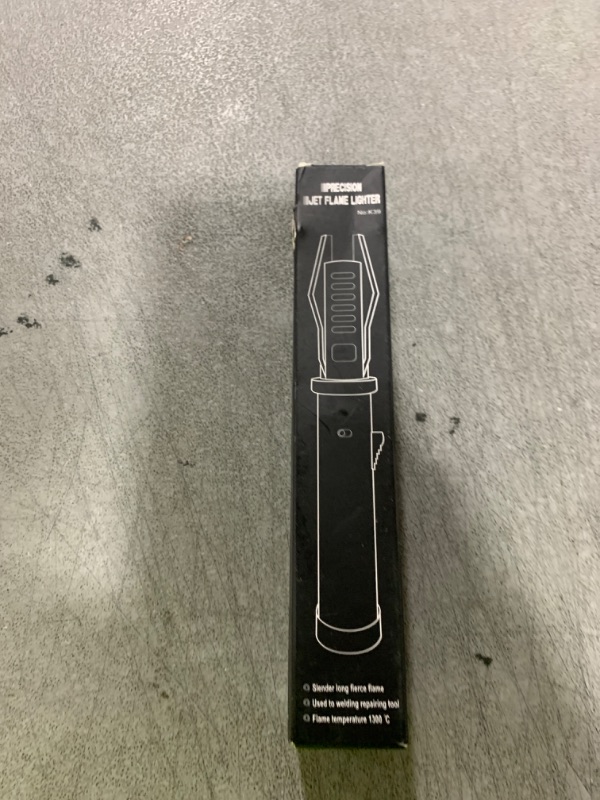 Photo 1 of Torch Lighter, Camping Outdoor Windproof Straight Flame Lighter, Refillable Butane Lighter with Safety Lock and Adjustable Flame Size, for Outdoor BBQ Camping Kitchen Cooking (Black)