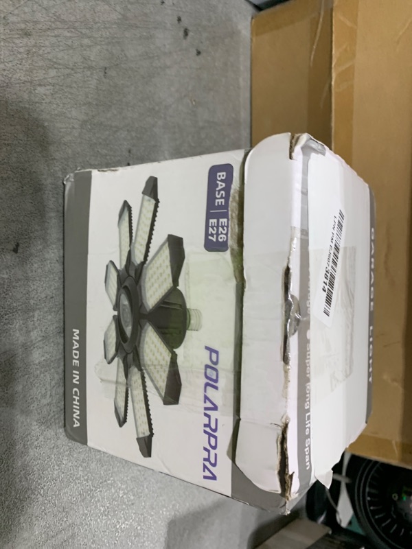 Photo 1 of POLARPRA Garage Lights - Super Bright 25000LM Garage Lights Ceiling Led w/ 8 Deformable Panels 6500K Led Light Bulb Srew in E26/E27 Socket with Adjustable Center Spotlight for Barn Workshop Attic