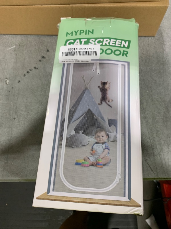 Photo 1 of Reinforced Cat Screen Door, 35.5X82” Heavy Duty Pets Proof Screen Door with Bilateral Zipper, Prevent Dogs Cats Running Out from Home, Bedroom, Living Room, Kitchen Patio Doo