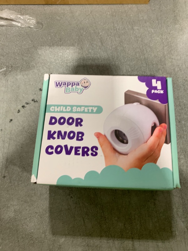 Photo 1 of Child Safety Door Knob Cover (4 Pack) Hard-to-Remove Dual-Lock Door Handle Covers for Kids - Reusable Baby Proof Door Knob Locks - Installs Easily, No Tools Needed (White)