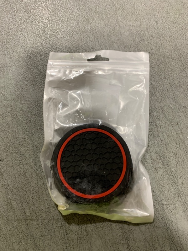 Photo 1 of 4PCS Car Cup Holder Coasters, Dustproof Automotive Interior Accessories Mat,2.75 Inch Non-Slip Insert Water Bottle Holder Pads, Universal for Vehicles, Trucks, RVs and More (Black/Red)