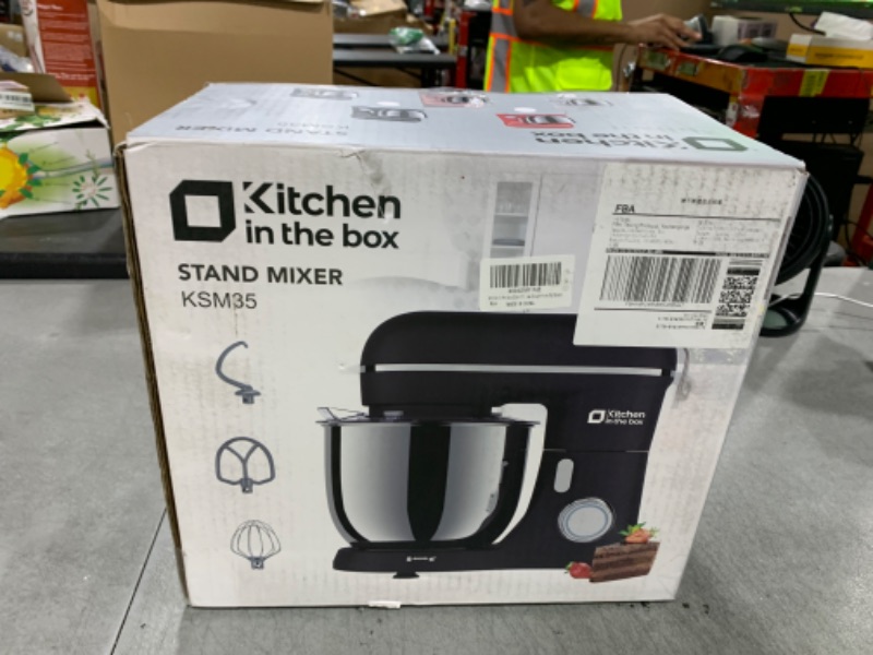 Photo 1 of Kitchen in the Box Stand Mixer, 3.5QT Two Bowls Small Kitchen Electric Mixer, 10-Speed Portable Lightweight with Matte Finish, Egg Whisk, Dough Hook, Beater (Frost White, 3.5QT)