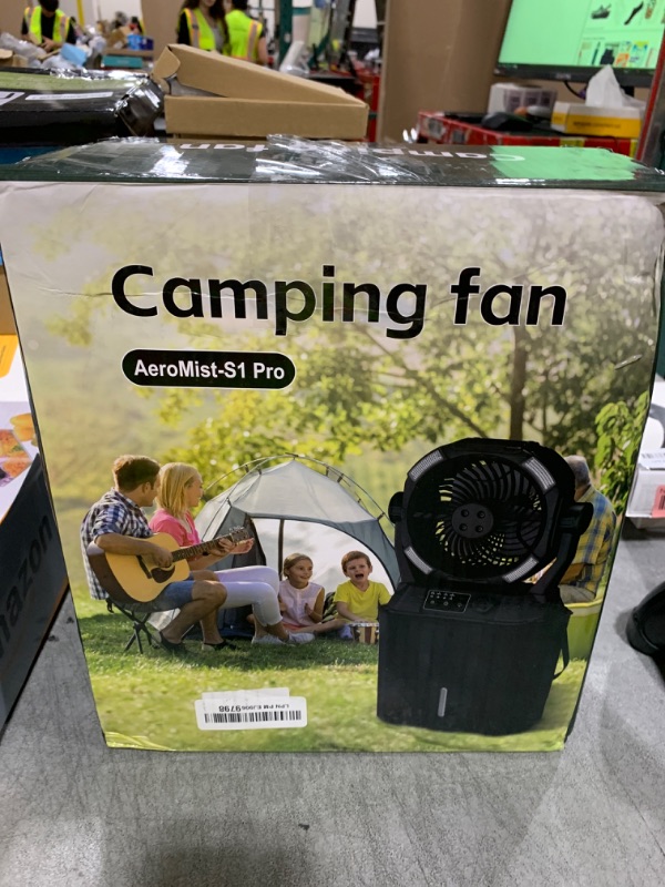 Photo 1 of Misting Fan Portable Camping Fan 42800mAh Rechargeable with Remote Control, 3 LED Light & Stepless Speed Control & Cooling Spray with 6L Bucket, Timer Function, Portable Handle, Rotating Hanging Hook