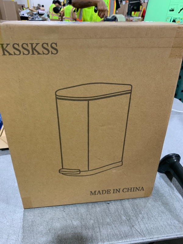 Photo 1 of BAGS NOT INCLUDED ------------------KSSKSS 2.6 Gallon Slim Bathroom Trash Can with Soft Close Lid, 10L Stainless Steel Garbage Can with Removable Liner Bucket, for Narrow Spaces,Bathroom, Bedroom (Silver)