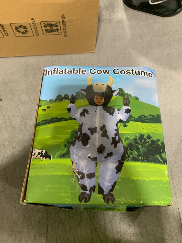 Photo 1 of Stegosaurus Inflatable Cow Costume Kids, Halloween Blow Up Costumes for Kid Funny Cow Suit for Boys & Girls Cosplay Party