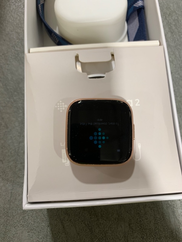 Photo 1 of Fitbit Versa 2 Health and Fitness Smartwatch with Heart Rate, Music, Alexa Built-In, Sleep and Swim Tracking, Black/Carbon, One Size (S and L Bands Included)