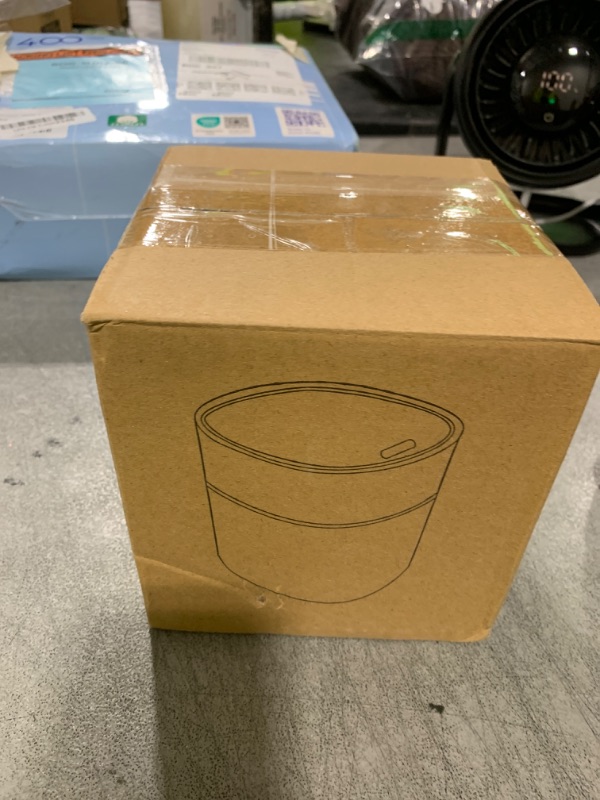 Photo 1 of Mini Desk Trash Can with Lid with Trash Bags 180 pcs Press-Top 0.5 Gallon Tiny Countertop Waste Basket Small Table Top Plastic Covered Garbage Bin for Desk Top