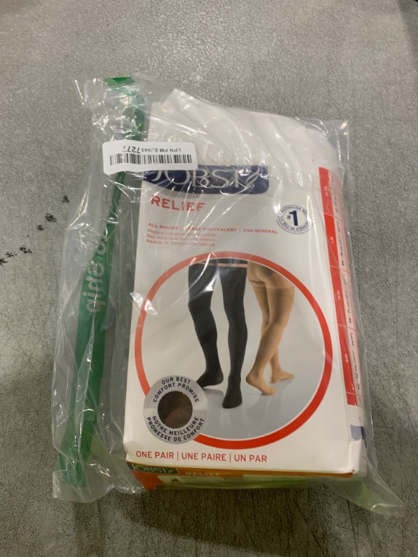Photo 1 of JOBST Relief 20-30 mmHg Compression Socks, Thigh High with Silicone Band, Beige, Small