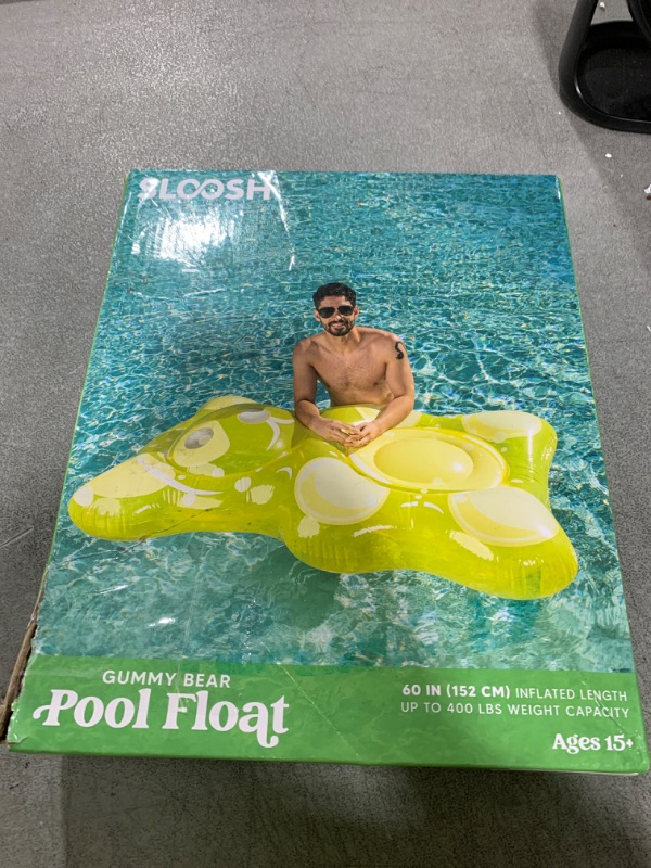 Photo 1 of SLOOSH 60" Inflatable Gummy Bear Pool Floats - Fun Floaties Swimming Pool Float Toys Party Decorations, Beach Vacation Essentials Lounge Water Raft Cute Birthday Party Decor for Kids & Adults