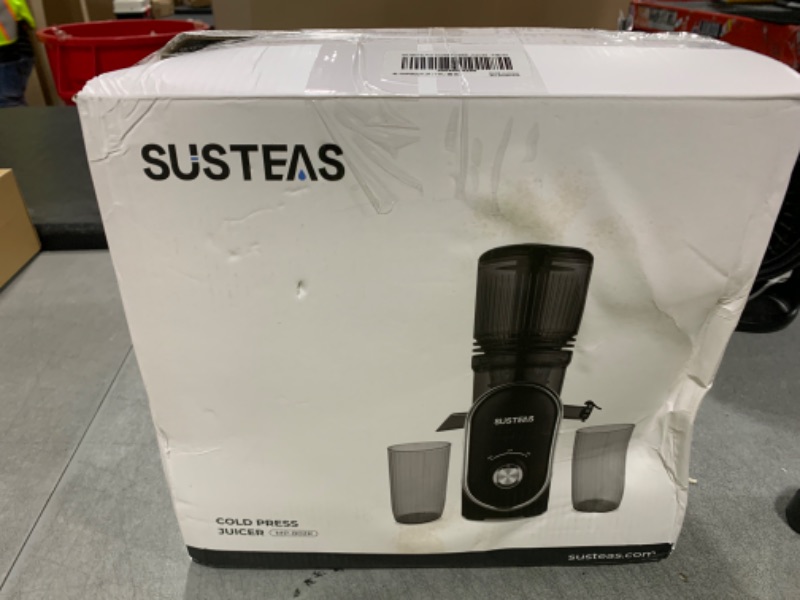 Photo 1 of SUSTEAS Cold Press Juicer, 300W, 5.3" Large Feed Chute, 1.5L Capacity, Automatic Feeding, High Yield, Easy to Clean, Ideal for Whole Fruits & Vegetables, Black