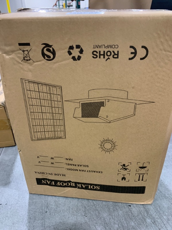 Photo 1 of 25W Solar Roof Vent Fan with 8 Inch Removable Roof Vents,Solar Attic Exhaust Fan for Ventilation System,Ideal Soalr Roof Fan for Garage, Shop and Warehouse,Black