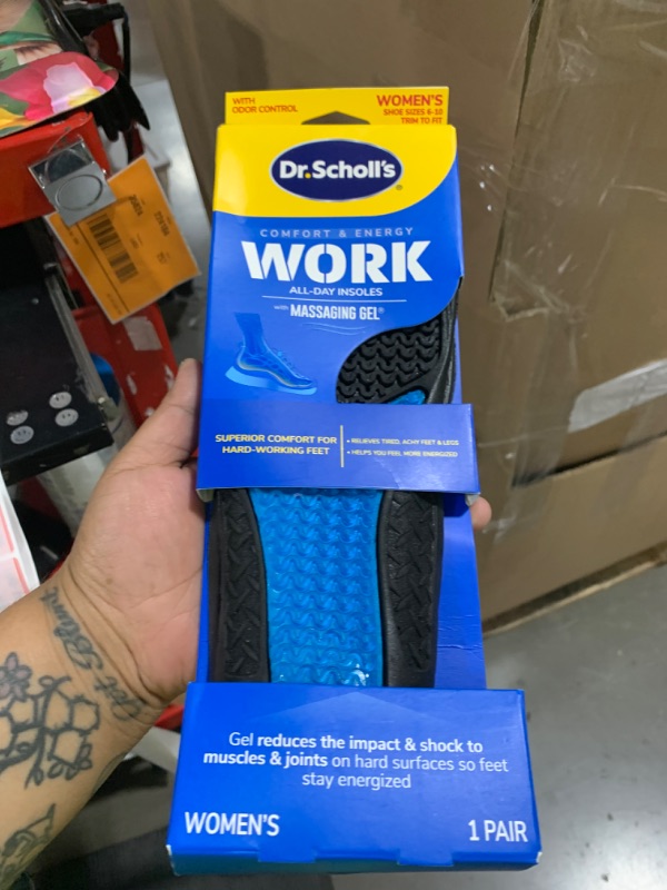 Photo 1 of Work All-Day Superior Comfort Insoles (with) Massaging Gel, Women, 1 Pair, Trim to Fit