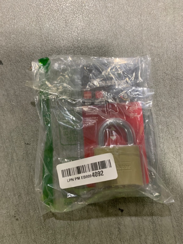 Photo 1 of Master Lock Brass Combination Padlock for Indoor and Outdoor use with Resettable Combination for Gym Locker, Gate, Fence, or Shed Lock, 175D