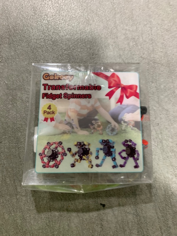 Photo 1 of Gokeey Transformable Fidget Spinners 4 Pcs for Kids and Adults Stress Relief Sensory Toys for Boys and Girls Fingertip Gyros for Party Favors Stocking Stuffers Bulk for Kids