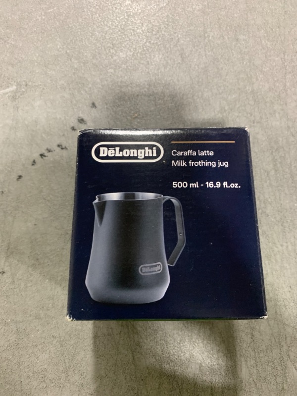 Photo 1 of De'Longhi Milk Frothing Pitcher, Matte Black Stainless Steel, 17 oz