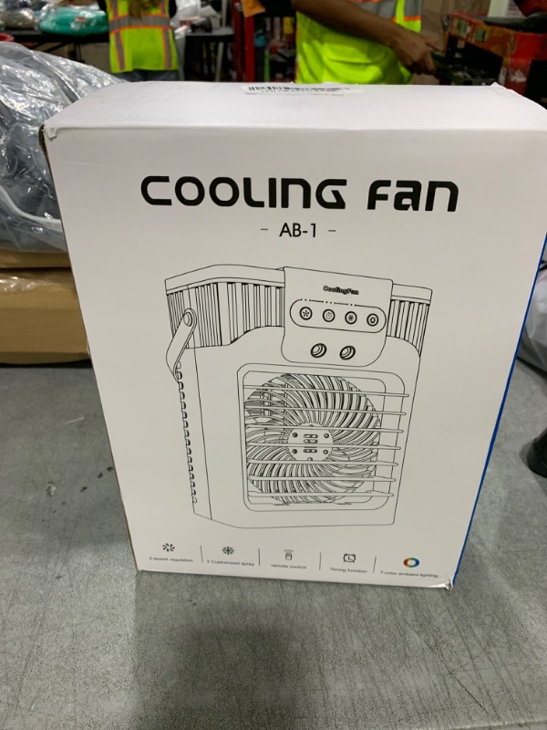 Photo 1 of Portable Air Conditioner, LEAEYFE 3 Higher Speeds With 1200ml Extra Large Water Tank, 7 Color Lights 2/8 Hour Timer, 120° OscillatingCooling Fan For Desk, Home, Bed and Living Room