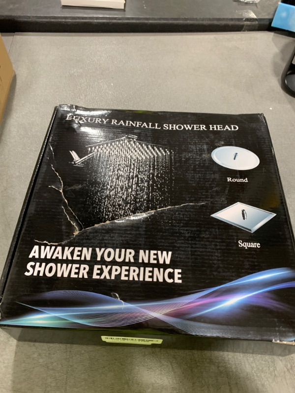 Photo 1 of 12'' Rain Shower Head with Handheld Spray, Black Shower Head High Pressure with 16'' Flexible Adjustment of Height/Angle Upgraded Extension Arm and 5 Setting Handheld Shower Head with Hose, Anti-leak