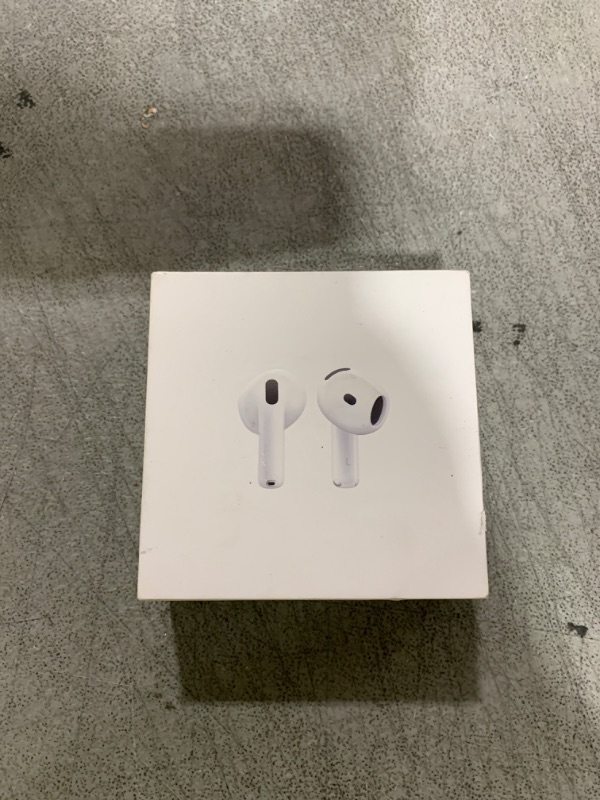 Photo 1 of Apple AirPods 4 Wireless Earbuds, Bluetooth Headphones, Personalized Spatial Audio, Sweat and Water Resistant, USB-C Charging Case, H2 Chip, Up to 30 Hours of Battery Life, Effortless Setup for iPhone