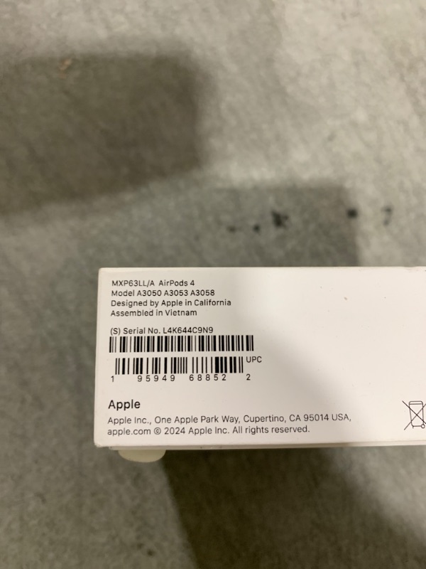 Photo 1 of Apple AirPods 4 Wireless Earbuds, Bluetooth Headphones, Personalized Spatial Audio, Sweat and Water Resistant, USB-C Charging Case, H2 Chip, Up to 30 Hours of Battery Life, Effortless Setup for iPhone