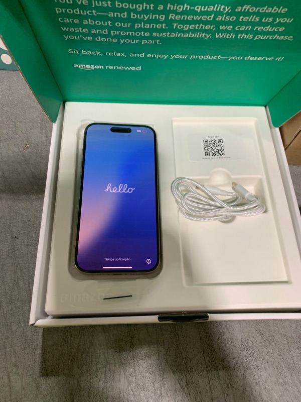 Photo 1 of Apple iPhone 15 Pro, 256GB, Natural Titanium - Unlocked (Renewed Premium)