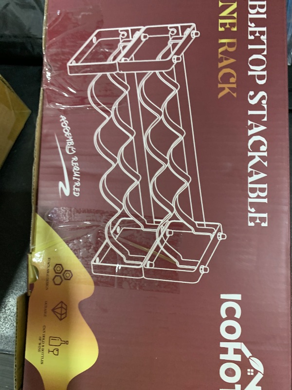 Photo 1 of ICOHOT Stackable Wine Rack Countertop, Sturdy Wine Bottle Holder Freestanding for Cabinet, 2 Tier Small Tabletop Wine Holder Stand for Pantry Bar, Wire Wine Bottle Rack Metal Wine Storage Organizers